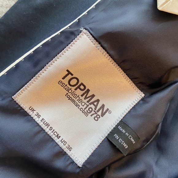 Topman size 36 navy blazer. Worn twice. Great condition - Picture 2 of 3